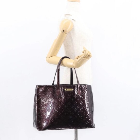 Louis Vuitton Handbags - LOUIS VUITTON Monogram Vernis Wilshire MM Hand Bag Amarante M91645 Auth 154842